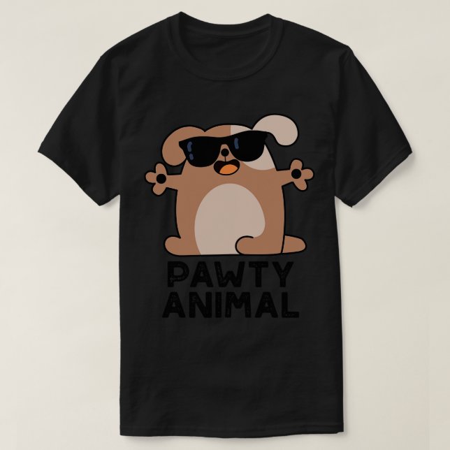 Pawty Animal Cute Party Dog Pun 1 T-Shirt (Design Front)