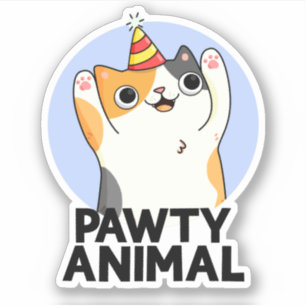 Pawty Animal Funny Party Cat Pun 