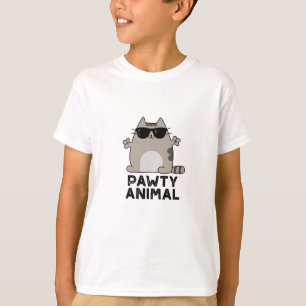 Pawty Animal Funny Party Cat Pun  T-Shirt