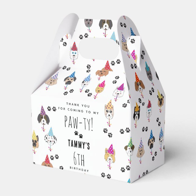 Pawty Cute Birthday Party Dogs Favour Box (Front Side)