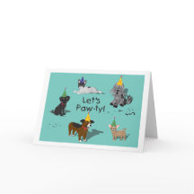 Pawty Dog Group Birthday Card