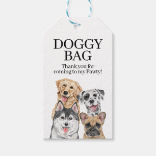 Pawty Puppy Dog Thank You Birthday Party favour  Gift Tags