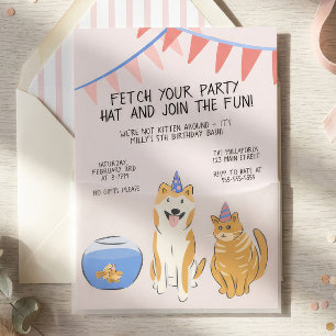 Pawty Time Kids Birthday Invitation House Pets