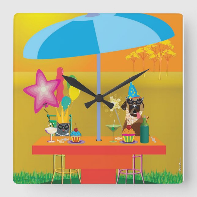 Pawty Time Wall Clock (Front)