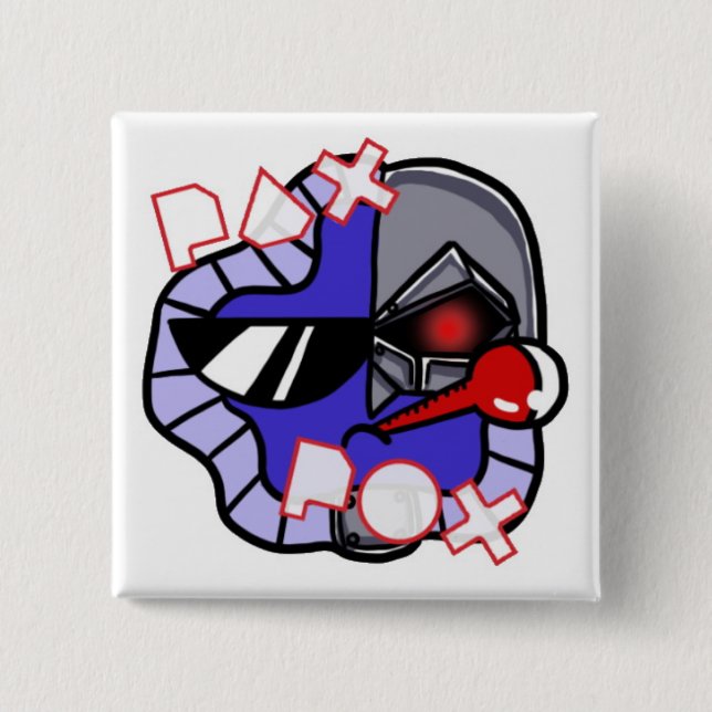 Pax Pox Cyborg 15 Cm Square Badge (Front)