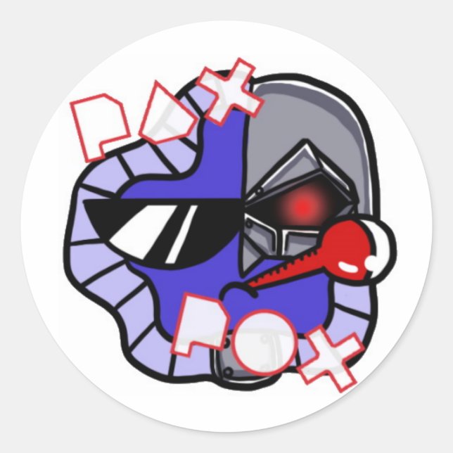 Pax Pox Cyborg Classic Round Sticker (Front)