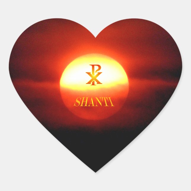 PAX SHANTI HEART STICKER (Front)