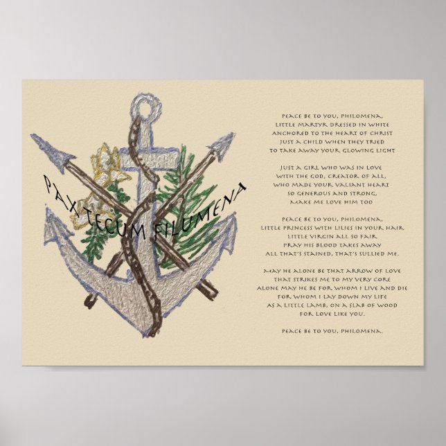 Pax Tecum Filumena with Poem Poster (Front)