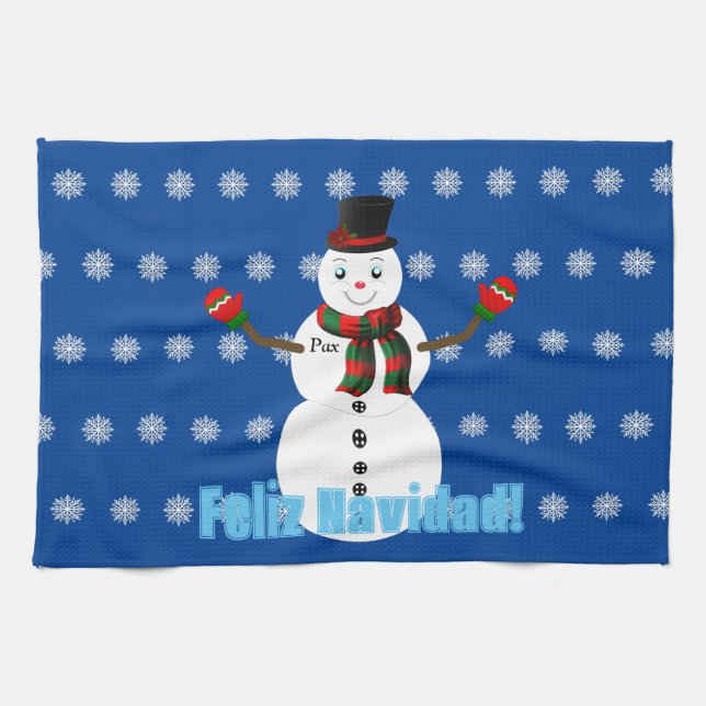 Pax The snowman Tea Towel (Horizontal)