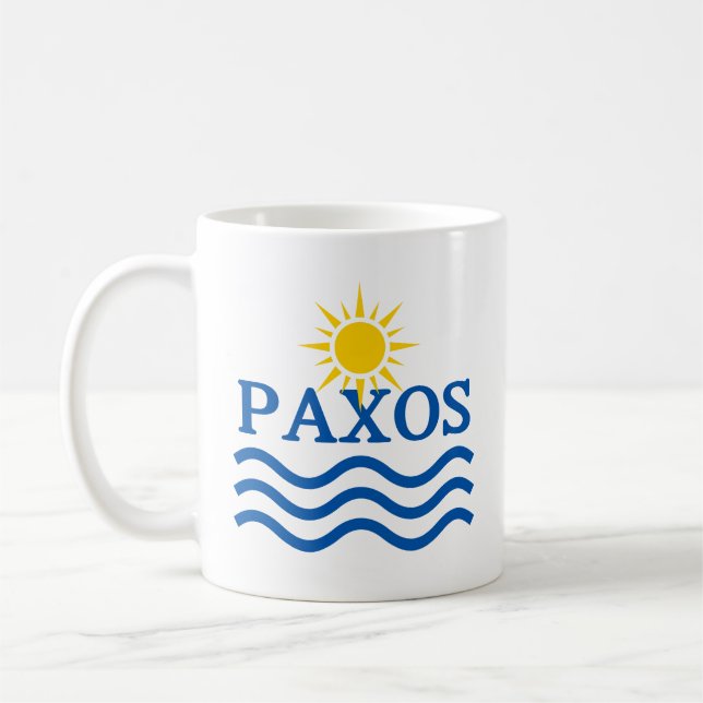 PAXOS Greece, Sun Waves Coffee Mug (Left)
