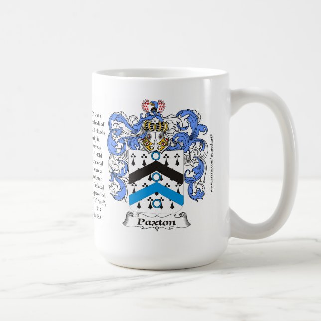 Paxton, the Origin, the Meaning and the Crest Coffee Mug (Right)