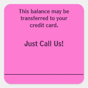 Pay By Credit Card Billing Stickers