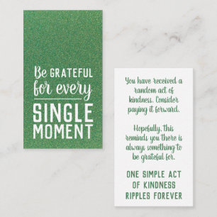Pay Forward Random Act of Kindness Emerald Green Business Card