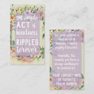 Pay it Forward Random Act Kindness Cute Wildflower Business Card