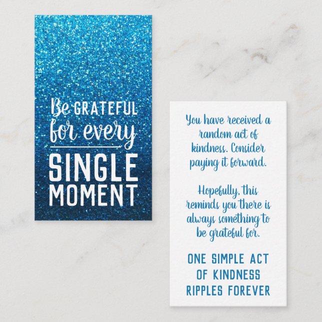 Pay it Forward Random Act of Kindness Aqua Blue Business Card (Front/Back)