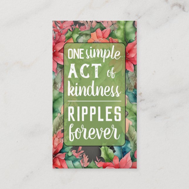 Pay it Forward Random Act of Kindness Christmas Business Card (Front)
