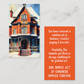 Pay it Forward Random Act of Kindness Homelessness Business Card