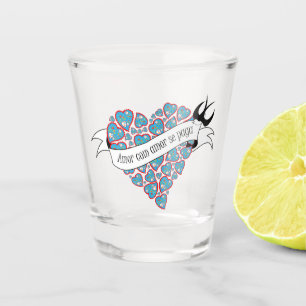 Pay love with love illustrated Portuguese proverb  Shot Glass