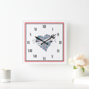 Pay love with love illustrated Portuguese proverb Square Wall Clock