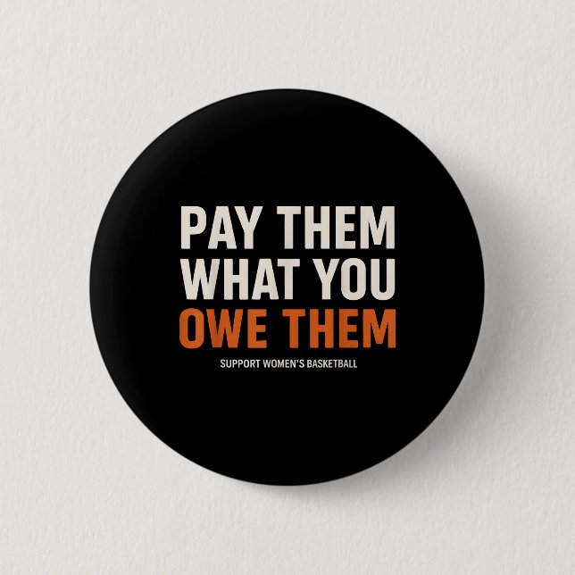 Pay Them What You Owe Them Womens Basketball  6 Cm Round Badge (Front)