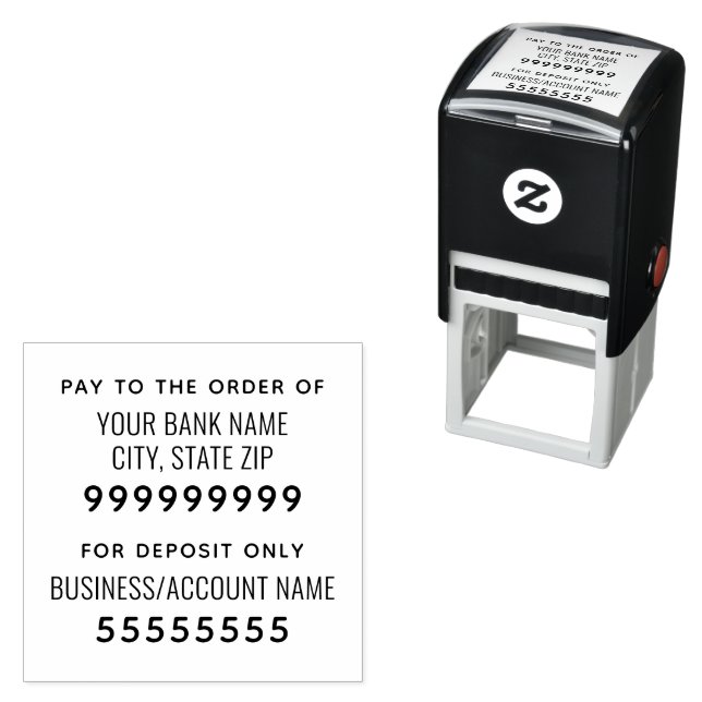 Pay to the Order of For Deposit Only Self-inking Stamp (In Situ)