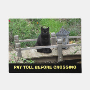 Pay Toll Black Cat on Bridge Doormat