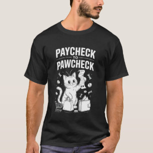 Paycheck to Pawcheck Funny Cat Humor T-Shirt
