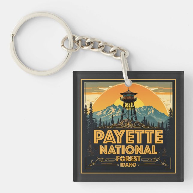 Payette National Forest Idaho Key Ring (Front)