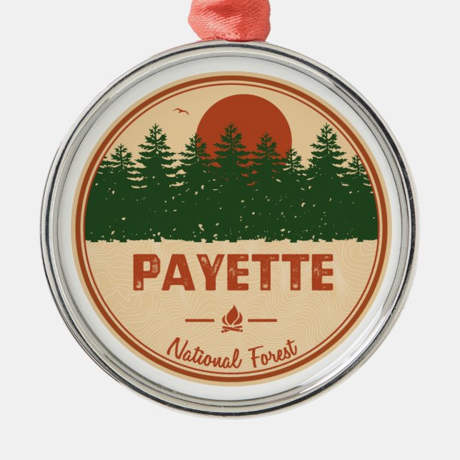 Payette National Forest Metal Tree Decoration (Front)
