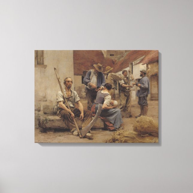 Paying the Harvesters, 1882 Canvas Print (Front)
