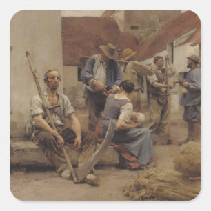 Paying the Harvesters, 1882 Square Sticker