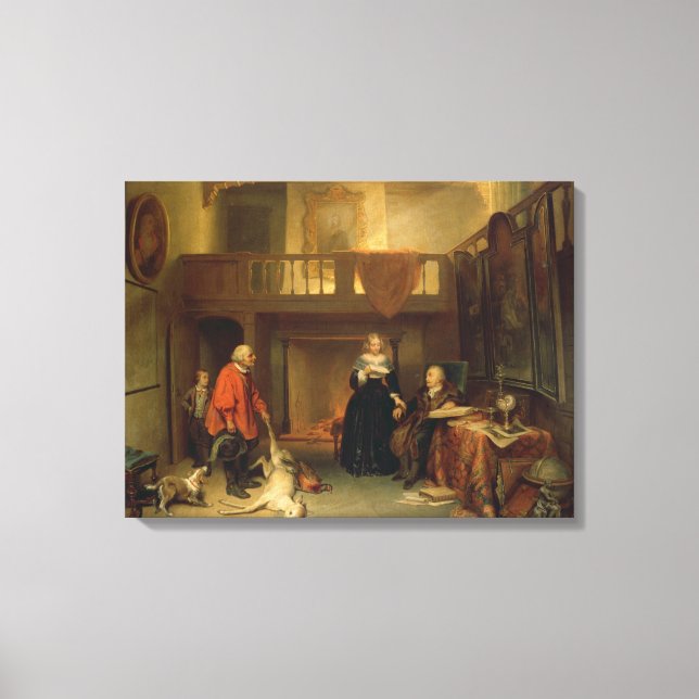 Paying the Tithe (oil on panel) Canvas Print (Front)