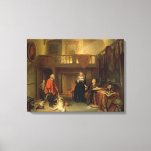 Paying the Tithe (oil on panel) Canvas Print