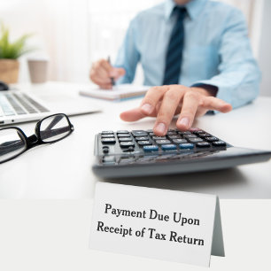 Payment Due Upon Receipt Tax Return White