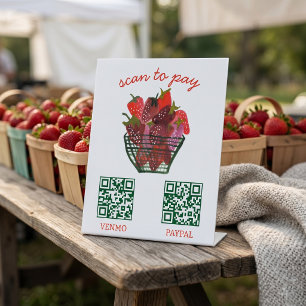 PAYMENT QR CODE Farm Stand Farmers Market Booth Pedestal Sign