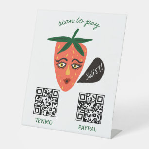 PAYMENT QR CODE Farm Stand Farmers Market Booth Pedestal Sign