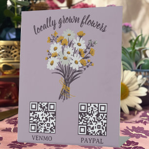 PAYMENT QR CODE Florist Shop Flower Farmers Market Pedestal Sign