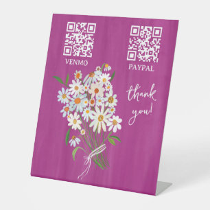 PAYMENT QR CODE Florist Shop Flower Farmers Market Pedestal Sign