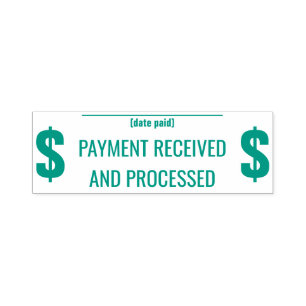 "PAYMENT RECEIVED AND PROCESSED" Rubber Stamp
