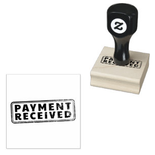 PAYMENT RECEIVED Rectangular Logo Jet Black Seal Rubber Stamp