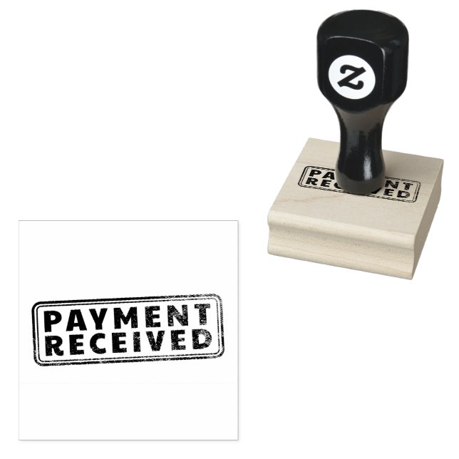 PAYMENT RECEIVED Rectangular Logo Jet Black Seal  Rubber Stamp (Stamped)