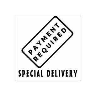 Payment required  /  special delivery rubber stamp