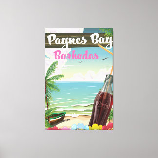 Paynes Bay Barbados vintage style travel poster Canvas Print