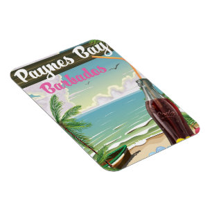 Paynes Bay Barbados vintage style travel poster Magnet