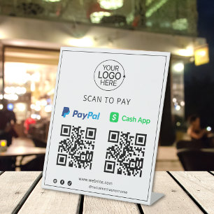 PayPal Cash App Contactless Mobile Payment Pedestal Sign