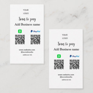 Paypal Cashapp scan to pay QR add business name lo Card