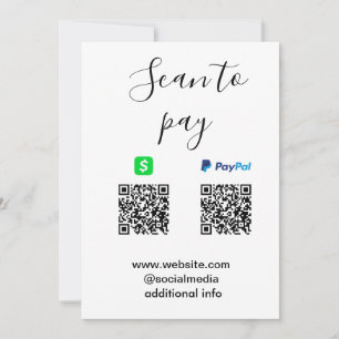 Paypal Cashapp scan to pay QR add business name lo Invitation