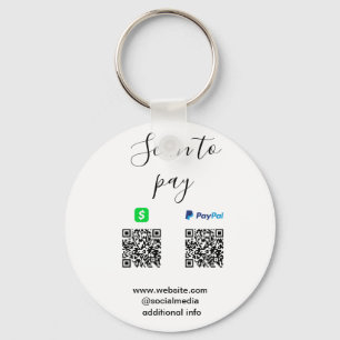 Paypal Cashapp scan to pay QR add business name lo Key Ring