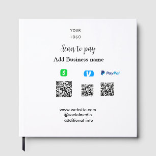 Paypal Cashapp venmo scan to pay QR add business Guest Book
