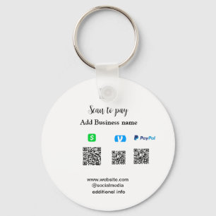 Paypal Cashapp venmo scan to pay QR add business Key Ring